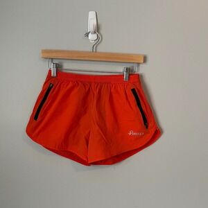 Pudolla Orange Running Shorts Athletic Zip Pockets Lined Size S